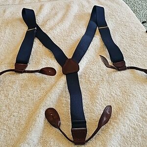 Men's Pelican USA Elastic Adjustable Suspenders, Dark Blue Goldie